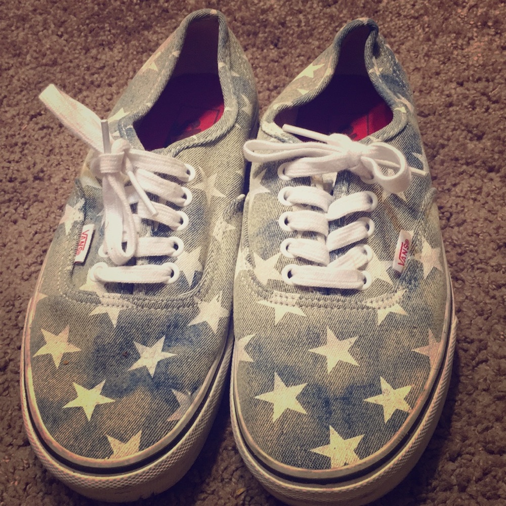 Blue and white Vans